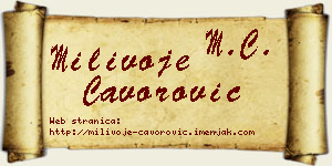 Milivoje Čavorović vizit kartica